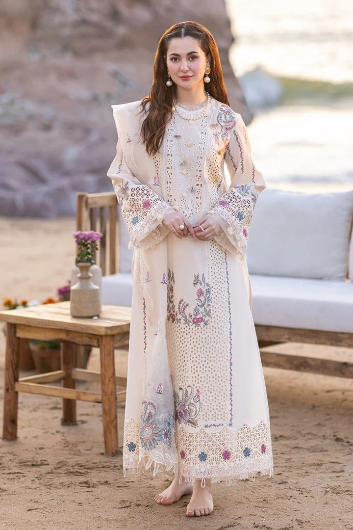 SC-25050023 || Qalamkar 3-Piece Summer Set – Premium Lawn Embroidery Now 46% Off! ||