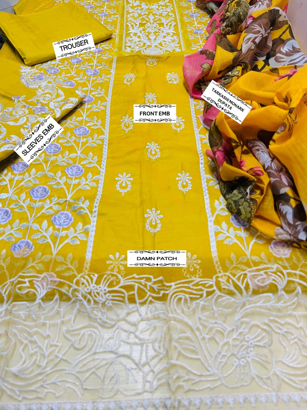 3pc Unstitched Lawn Suit