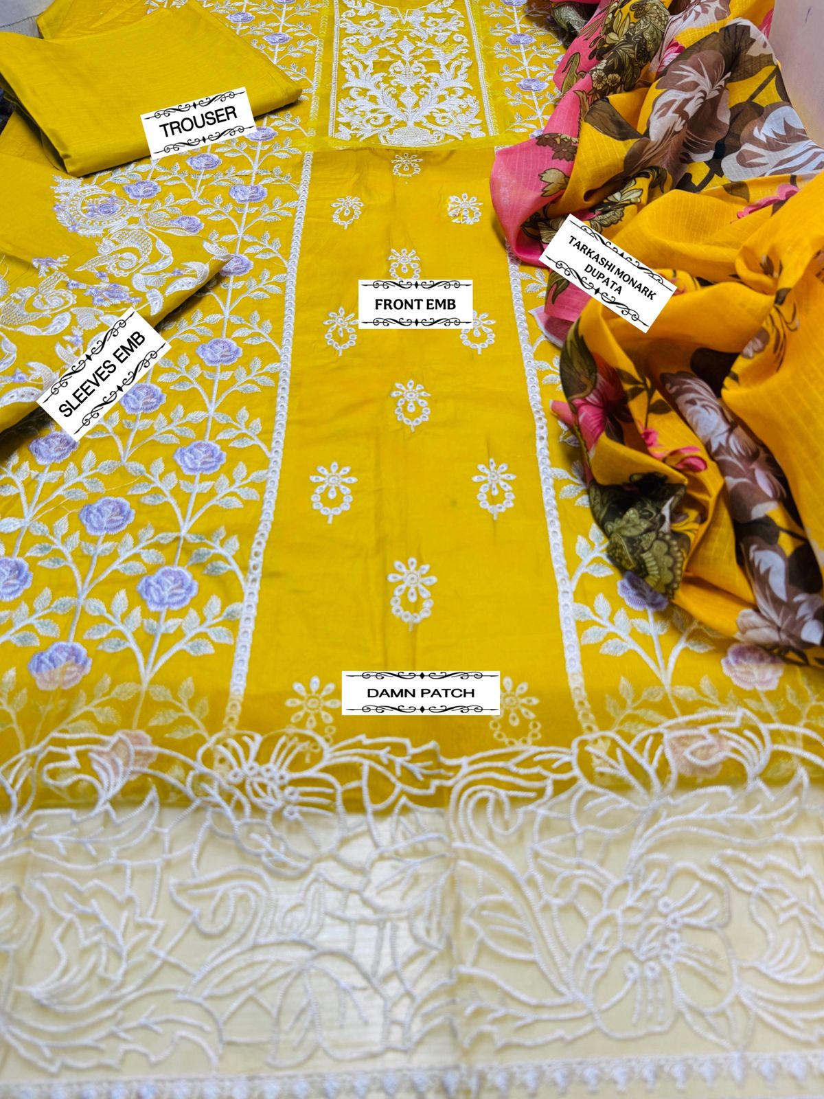 3pc Unstitched Lawn Suit